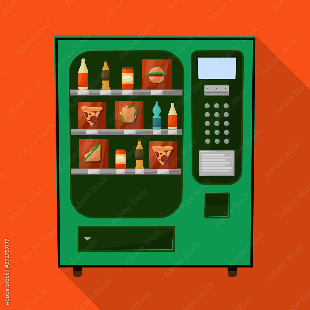 Vector design of automat and machine symbol. Set of automat and sweets vector icon for stock.