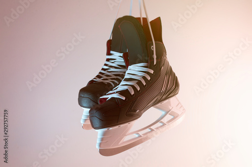 Close-up of a pair of new hockey skates © makedonski2015