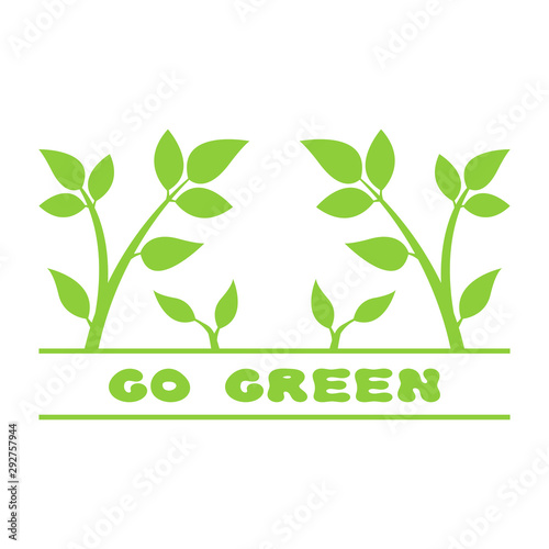 Abstract leaf frame logo. Go green.