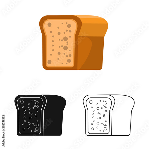 Vector illustration of bread and loaf logo. Set of bread and bun stock symbol for web.
