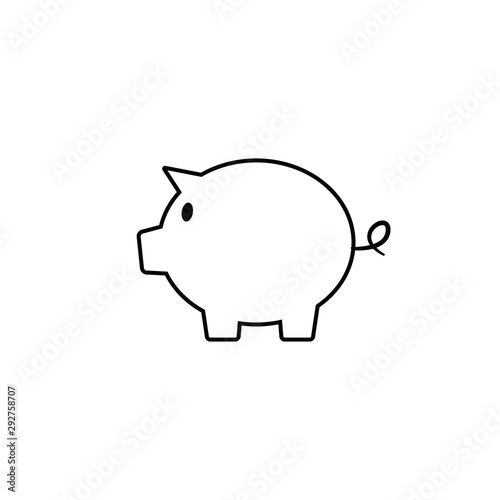 pig pink piggy bank flat icon money saving business icon money coin logo bank credit rich price dollars euro protection creditor thin line icons vector