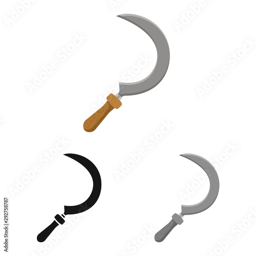 Vector illustration of sickle and farming icon. Collection of sickle and garden stock symbol for web. photo