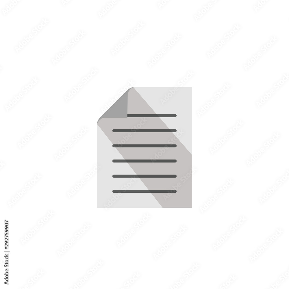 File document icon. Flat design graphic illustration with shadow File document icon. Flat design graphic illustration with shadow