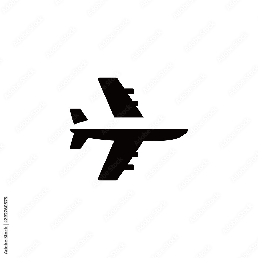 Plane icon vector, solid illustration, isolated on white background Plane icon vector, solid illustration, isolated on white background