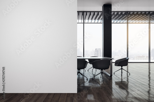 Modern meeting room with copyspace