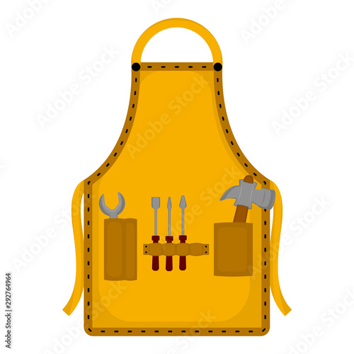 Isolated construction apron with tools - Vector illustration