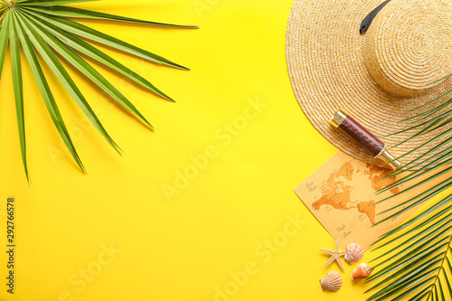 Summer composition with hat...