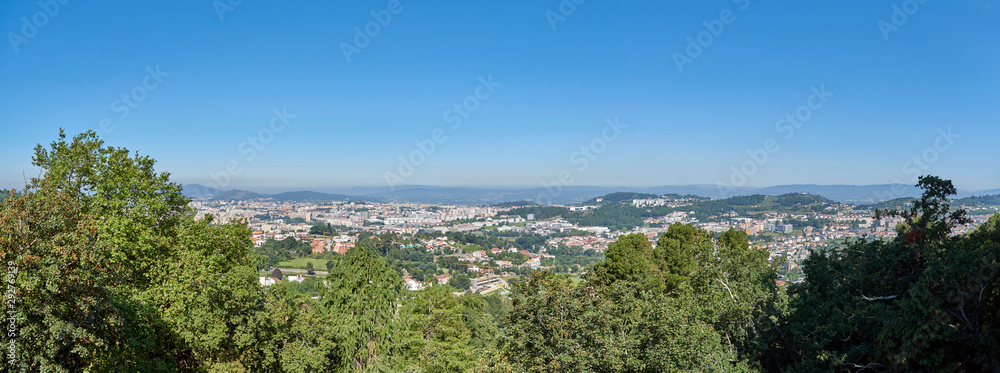 Portugal. Braga. Panorama of the surroundings of the ensemble Bom Jesus