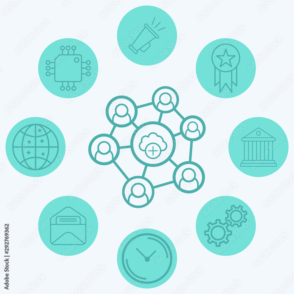 Cloud network vector icon sign symbol Cloud network vector icon sign symbol