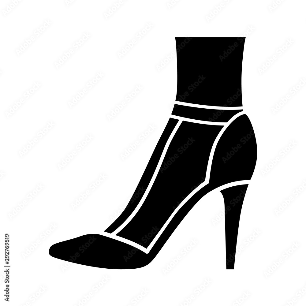 T-strap high heels glyph icon. Woman stylish retro footwear design. Female casual shoes, luxury stilettos. Classic clothing accessory. Silhouette symbol. Negative space. Vector isolated illustration T-strap high heels glyph icon. Woman stylish retro footwear design. Female casual shoes, luxury stilettos. Classic clothing accessory. Silhouette symbol. Negative space. Vector isolated illustration