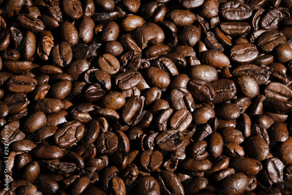 Fototapeta premium Kaffee Röstkaffee geröstete Kaffebohnen Kaffeebohne Hintergrund