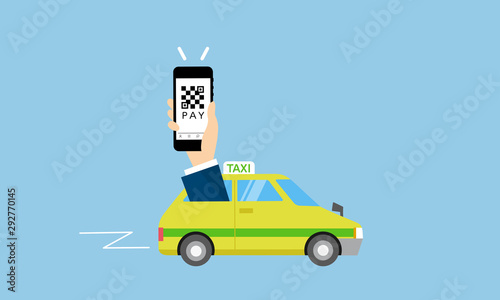 タクシーでのスマホ決済のイメージ