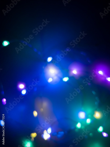 Colorful, blurred, motion, striking LED lights. Background for Christmas, New Year, Carnival, Independence Day, Easter and parties in general.