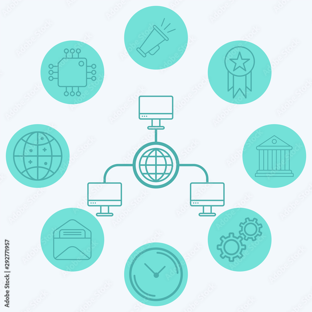 Computer network vector icon sign symbol Computer network vector icon sign symbol