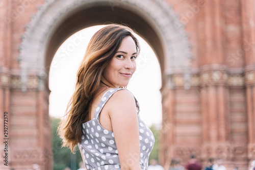 Photography Portrait of pretty woman in the city