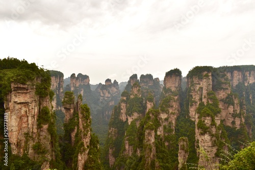 Sandstone Pillars in Yangjiajie, Zhangjiajie National Park, China