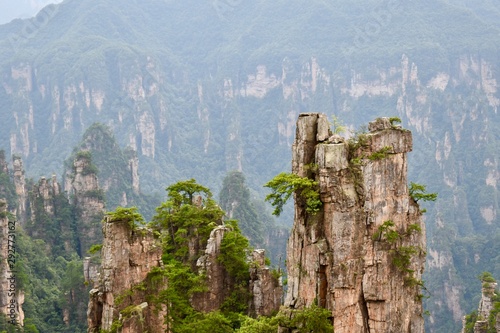 Sandstone Pillars at Tianzi Mountain, Zhangjiajie National Park, China