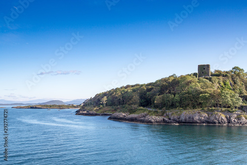 Dunollie Castle Ruins on the Shore Near Oban, Scotland photo