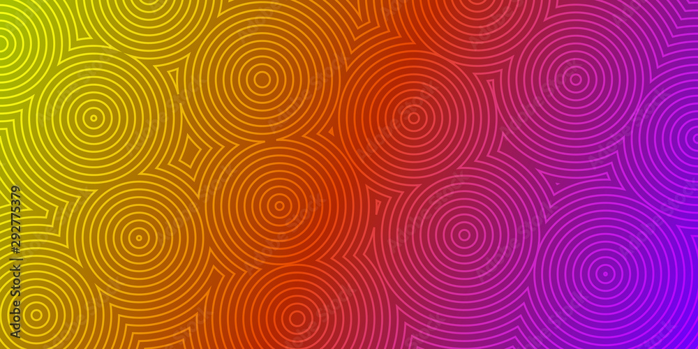 Fototapeta premium Abstract background of concentric circles in purple and yellow colors