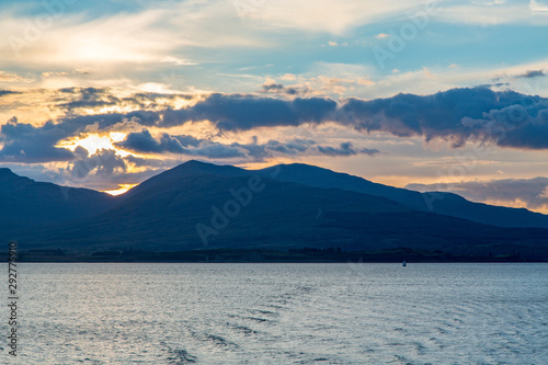 Sunset Over the Isle of Mull, Oban, Scotland Harbor