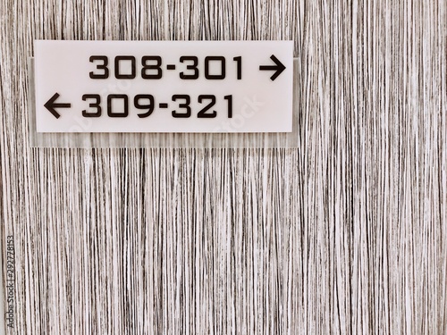 Hotel Room Number Direction Sign