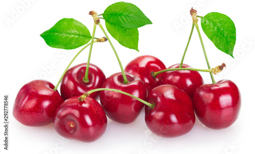 Fresh cherry on white background