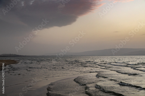 Clouds Roll in at Sunset on the Sea of Galilee  Israel