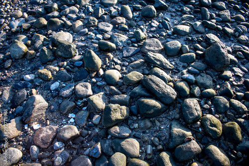 Stone and pebbles on beach