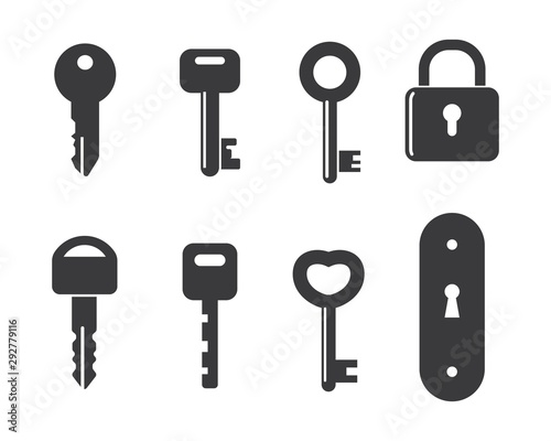 lock and key vector illustration icon