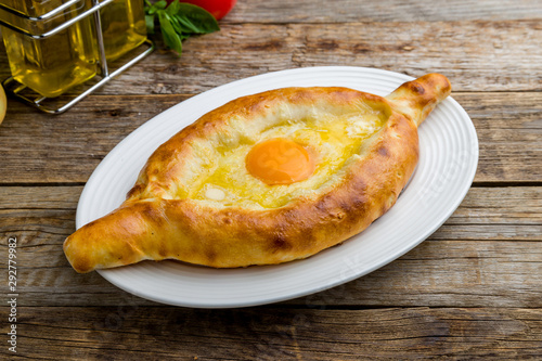 ajara Khachapuri georgian kitchen on wooden table