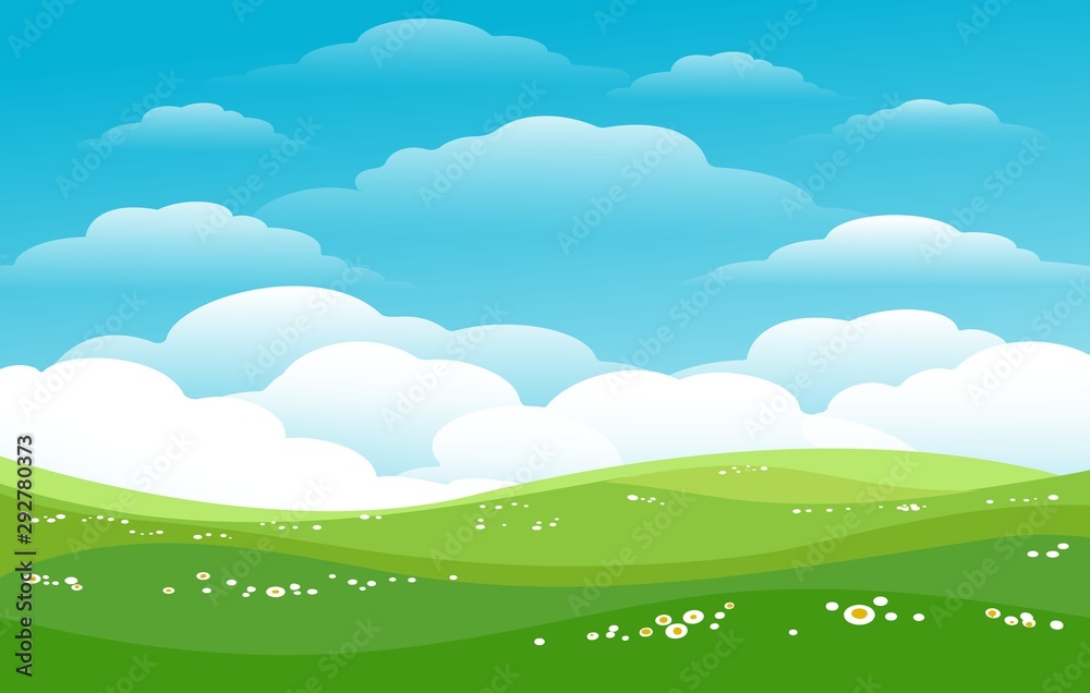 Blue skies green hills horizon Blue skies green hills horizon