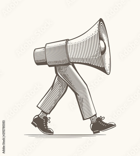 Vintage loudspeaker on feets