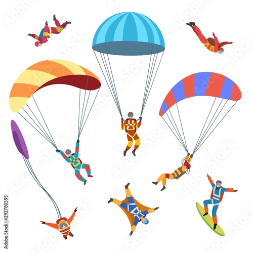 Skydivers or parachutists