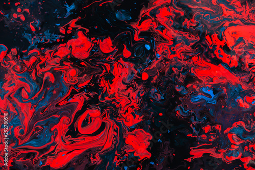 Abstract Red Black And Blue Paint Background  Colorful Painting Ink Fluid Swirl Pattern