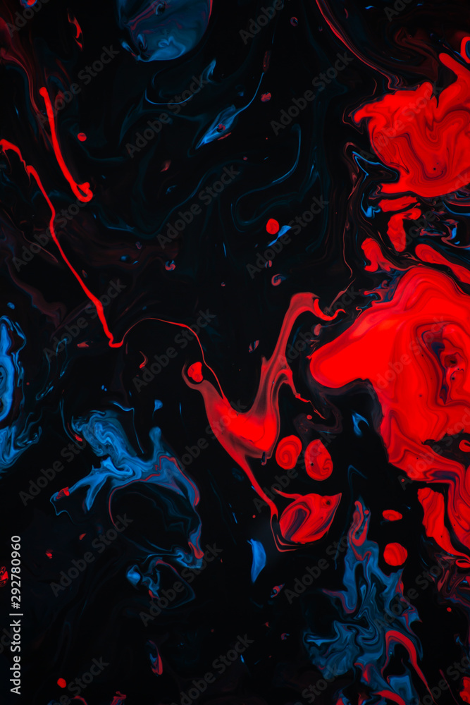 Abstract Red Black And Blue Paint Background, Colorful Painting Ink Fluid Swirl Pattern Abstract Red Black And Blue Paint Background, Colorful Painting Ink Fluid Swirl Pattern