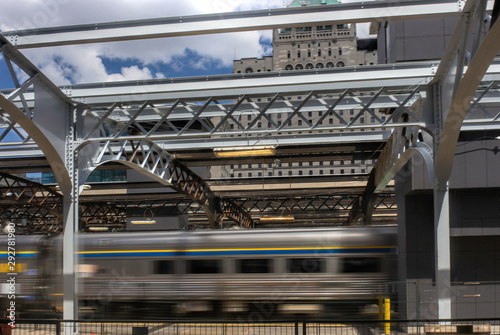 Train speeding through Union Station Toronto motion blur nobody photo