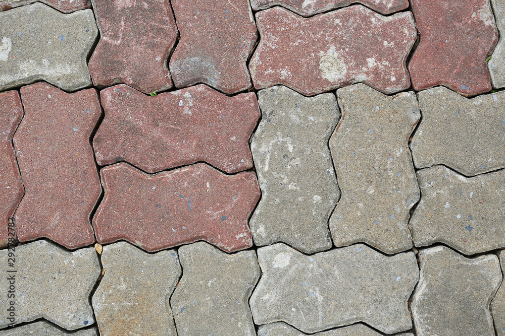 Obraz premium Brick pavement tile texture background. top view.