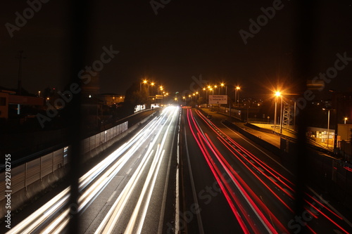 car lights in the night, long exposure