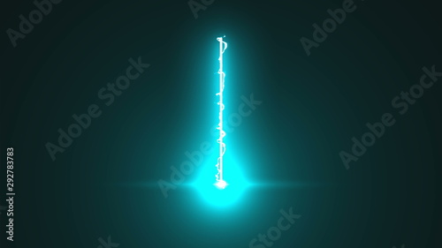 Abstract laser beam with electricity effect, 3d rendering background, lighting effect, floodlight directional