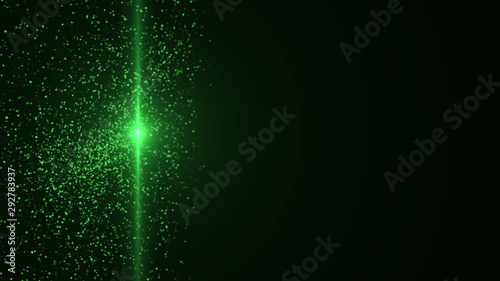 Light beam and many beautiful particles are in space, computer generated abstract background, 3D rendering backdrop