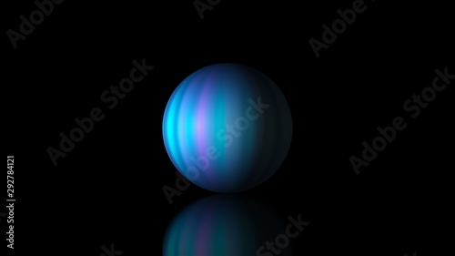 Sphere with bright glowing lines on black, 3d rendering background, computer generating © turbomotion046