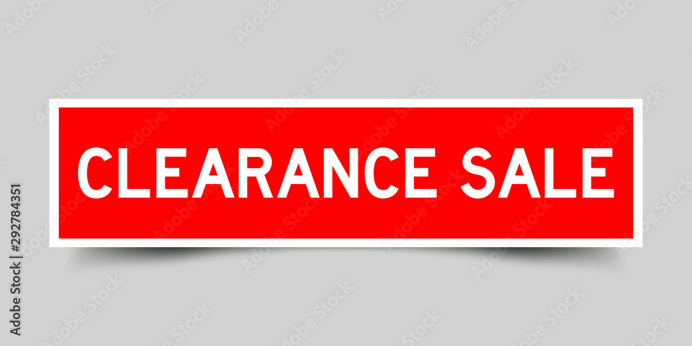 Label square red sticker in word claerance sale on gray background (vector) Label square red sticker in word claerance sale on gray background (vector)