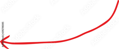 Red and Simple thin arrow variation illustration