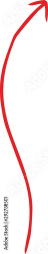 Red and  Simple thin arrow variation illustration