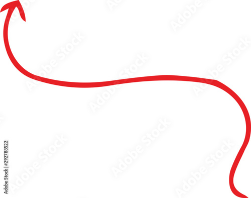 Red and  Simple thin arrow variation illustration