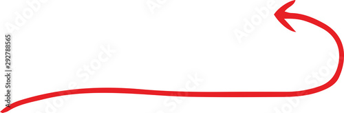Red and  Simple thin arrow variation illustration