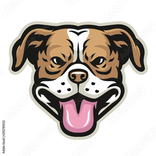 smiling pitbull head