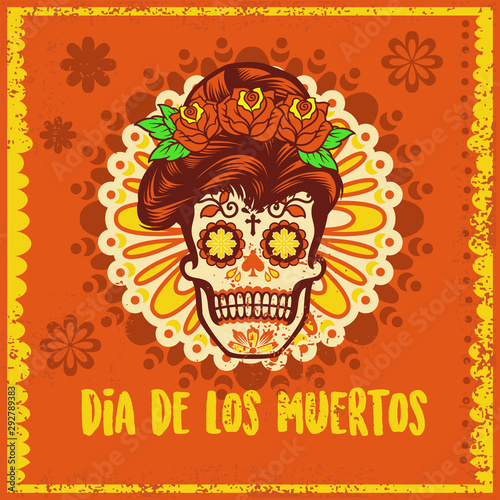 vintage dia de los muertos design