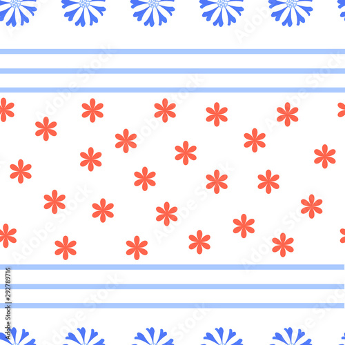Floral vector seamless repeat pattern