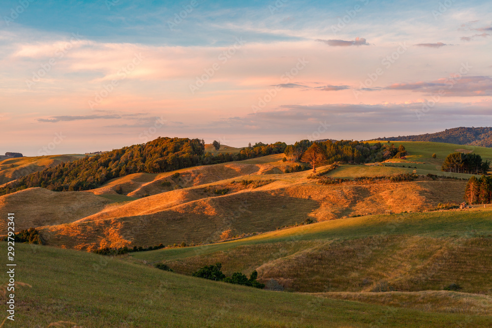 Fototapeta premium Sunset time in Te Miro, New Zealand